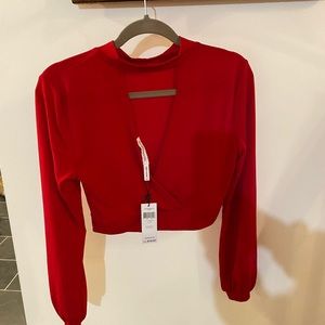 BCBG red blouse